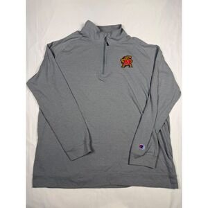Champion Men's Gray Maryland Terrapins Quarter Zip Pullover Sweatshirt XL